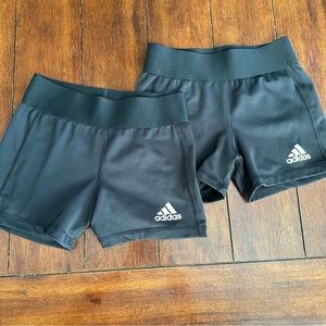 2 Pairs ADIDAS Volleyball Shorts Black Girls 11-12Y